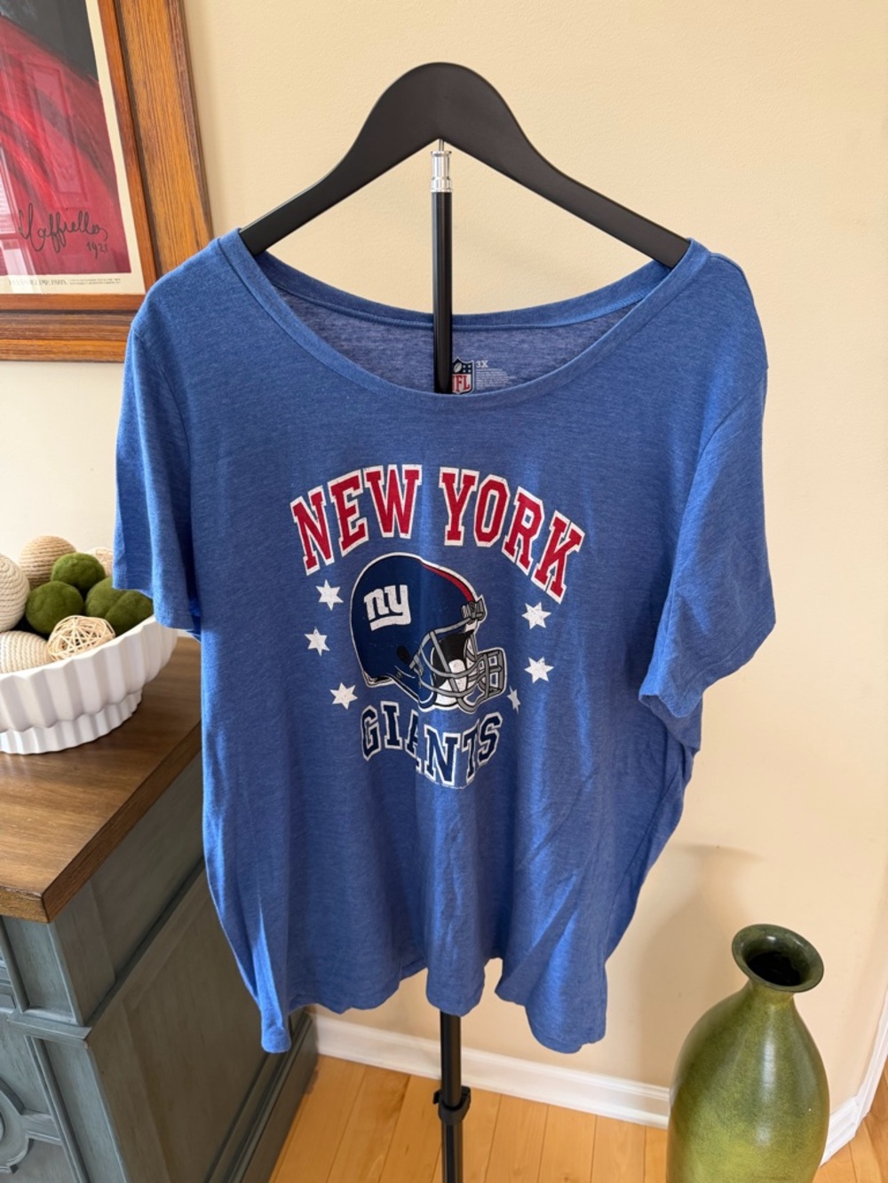 New York Giants Women’s Tee 3X Blue NFL Graphic Shirt